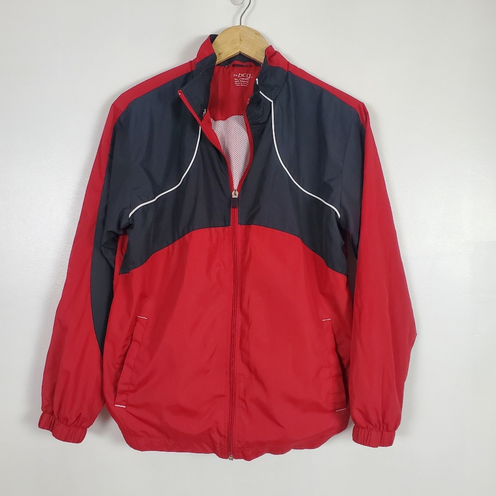 BCG windbreaker zip up, red and black boys XL - Picture 2 of 5